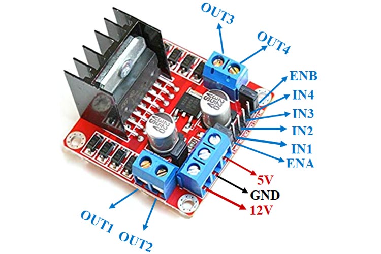 L298N Dual H-Bridge Motor Driver Module - 2A - Image 2